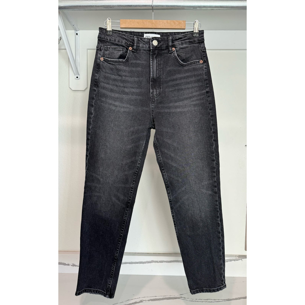Zara Straight Leg Jeans Black Size 6